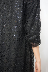 Qaiya London - Sequin Beaded Open Abaya And Slip Dress