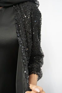 Qaiya London - Sequin Beaded Open Abaya And Slip Dress