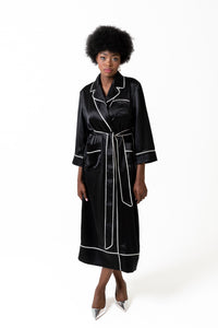 Shamsi Black Luxury Wrap Over Abaya Robe -  LIMITED EDITION