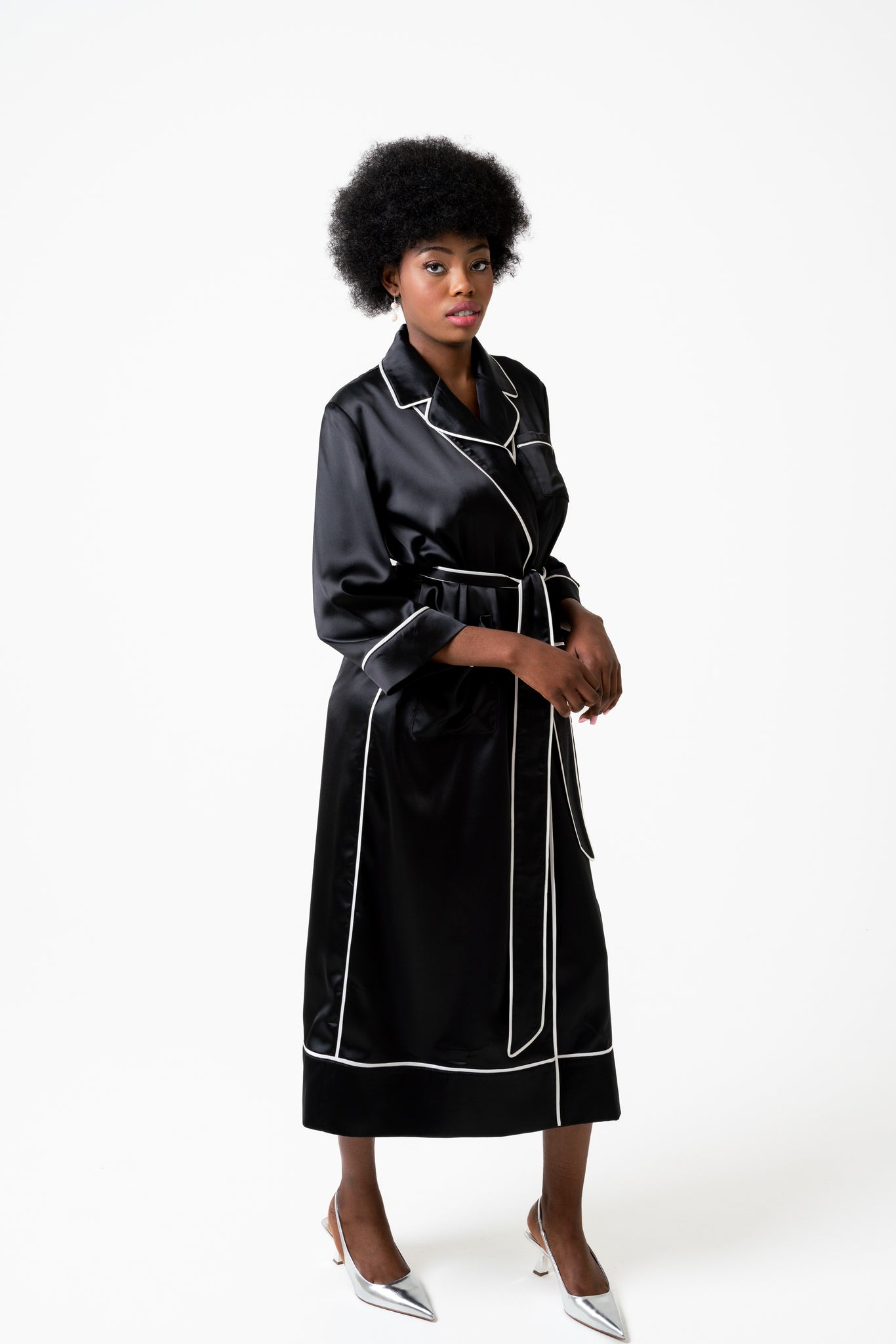 Shamsi Black Luxury Wrap Over Abaya Robe -  LIMITED EDITION